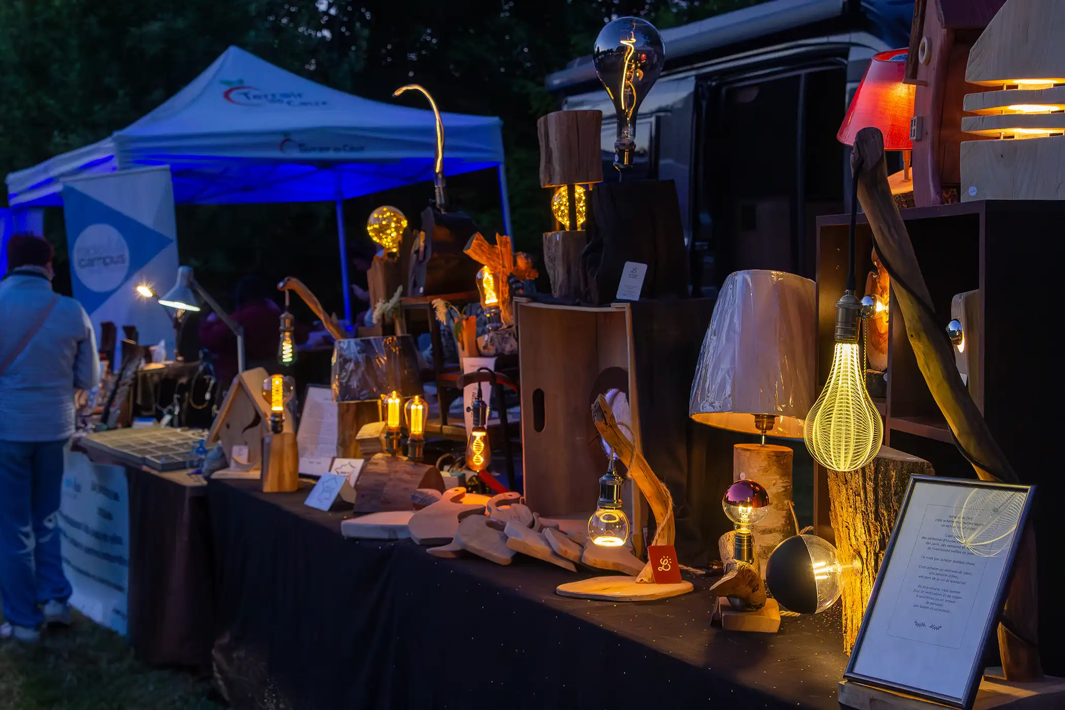 Stand de producteur local lors d’un événement des Barons du Son