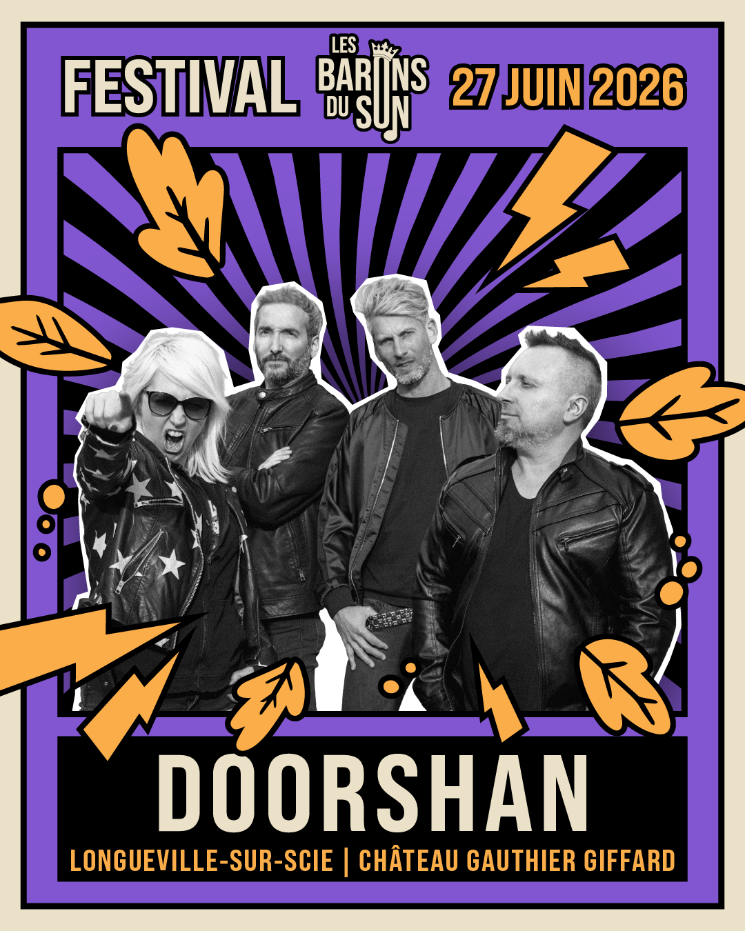 Énergie live sur scène, lumières et public en ébullition.